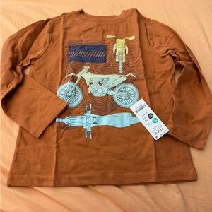 NWT Carter's Orange Brown Moto-X Long Sleeve Shirt